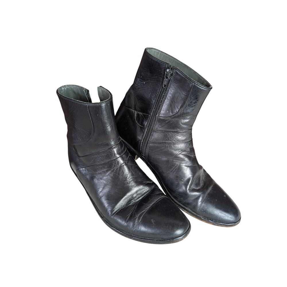 Vintage Oakton 70's  Black Beatle Boots M 7.5 D